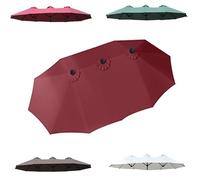 12 Baleines Auvent De Remplacement pour Parasol De Double, Housse De Rechange pour Parasol De Terrasse 3 Têtes, Auvent De Rechange Imperméable(Burgundy)