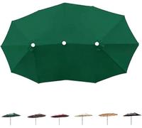 12 Baleines Grand Auvent De Rechange Pour Parasol Double Extérieur 460x270cm Toile Per Pour Terrasse, Jardin(Dark green)