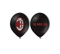 12 Ballons en latex AC Milan 30 cm - Noir - Taille Unique