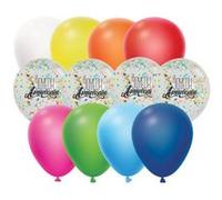 12 ballons latex bio confettis anniversaire coloré - cda 36507 Multicolore G