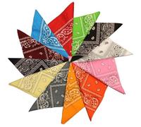 12 Bandanas Cou Echarpe Bandeau Coloré A Motif