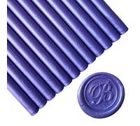 12 bâtons de cire à cacheter pour pistolet à colle pour cachet de cire,PORXFLY Seal Wax Sticks Idéal pour les enveloppes de cartes, les emballages cadeaux, les invitations de mariage (Violet nacré)