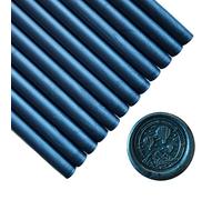 12 bâtons de cire à cacheter pour pistolet à colle pour cachet de cire,PORXFLY Seal Wax Sticks Idéal pour les enveloppes de cartes, les emballages cadeaux, les invitations de mariage (Bleu foncé)