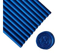 12 bâtons de cire à cacheter pour pistolet à colle pour cachet de cire,PORXFLY Seal Wax Sticks Idéal pour les enveloppes de cartes, les emballages cadeaux, les invitations de mariage (Bleu saphir)