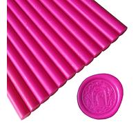 12 bâtons de cire à cacheter pour pistolet à colle pour cachet de cire,PORXFLY Seal Wax Sticks Idéal pour les enveloppes de cartes, les emballages cadeaux, les invitations de mariage (Rose rouge)
