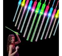 12 Bâtons Lumineux en Fibre Optique, Glowsticks LED Multicolores pour Enfants, 3 Modes Colorés Clignotants, Accessoires Glow in the Dark Party, Jouets Lumineux pour Fête Anniversaire Concert Carnaval