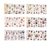 12 Beaux Autocollants, Autocollants De Scrapbooking De Fond De Journal Floral, Autocollants De Scrapbooking De Fleurs, Autocollants D’Accessoires De Scrapbooking, Journal De Jeu D’Autocollants