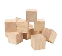 12 blocs de bois non finis, petits cubes de bois Cubes d'artisanat en bois lisse pour le bricolage et la décoration intérieure, 4 cm