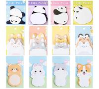 12 Blocs Notes Autocollantes en Forme D'animaux, 420 Feuillets Ensemble de Sticky Notes, Note Autocollante Mignon Animal Notes Adhésives en Forme Animaux pour Le Bureau Et La Maison