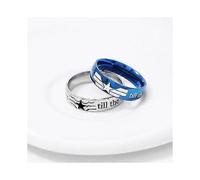 (12,Blue)Captain America Ring Tail Ring Men's And Women's Matching Rings Hero Rings Film And Television Peripherals