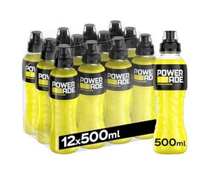 12 boissons énergisantes Powerade Limone Bevanda energetica citron 50 cl | Rafraîchissant et hydratant avec vitamine B5 et électrolytes, goût d'agrumes doux, entraînement et récupération