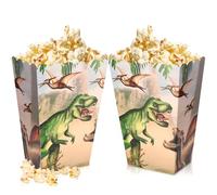 12 boîtes à pop corn dinosaure sacs à friandises sacs de bonbons de la jungle pour wild one rex three dino babyshower birthday party favors