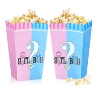 12 boîtes à popcorn en papier pour la fête du genre boîtes à pop corn fournitures de fête pour garçon ou fille pour babyshower gender reveal party favor