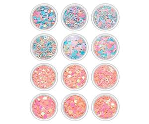 12 boîtes de breloques 3D pour ongles, fleurs en acrylique, papillon, ours, formes d ' art, bijoux, accessoires de décoration, artisanat, décoration artistique des ongles