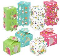 12 boîtes friandises Pâques Joyeuses Pâques Coffrets cadeaux Oeufs de lapin Panier Pâques Conteneurs Lapin creux, forme d'oeuf Bonbons Goodie Porte-biscuits avec poignée pour décor fête pour enfants