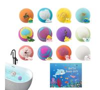 12 Bombes De Bain Pour Kids | Jouet Animal De Boules De Sel De Bain | Coffret Cadeau Boule De Bombes De Douche Pour Kids |Comprend Des Mini Jouets D'animaux Marins,Fragrance Léger,adaptés Comme Cadeau