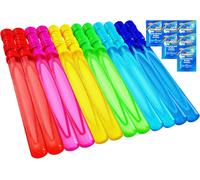 12 Bottles of Soap Bubbles 35 cm Assorted Bubbles with 12 Pack of 12 ml Concentrated Bubble Solution Refill Pack Super Value Candy Jar