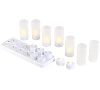 12 bougies chauffe-plat LED avec photophores et station de chargement [Lunartec]