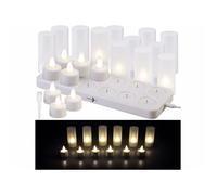 Lunartec 12 bougies chauffe-plat LED rechargeables avec photophores