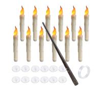 12 Bougies Flottantes avec Magique, LumièRe Chaude Vacillante, Bougies Coniques Sans Flamme à LED pour FêTe de NoëL