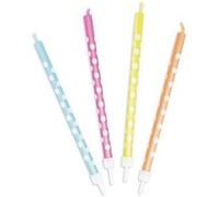 12 bougies multicolores à pois blancs Multicolore G