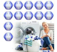 12 Boules Anti Poils pour Machine à Laver - Capture Poils Chats & Chiens, Peluches, Poussière - Réduit les Enchevêtrements et les Odeurs, Réutilisables Boule Anti Poil Machine à Laver (Blau)