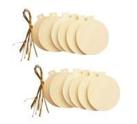 12 boules de Noël en bois plates à suspendre 6 cm