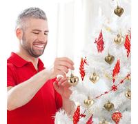 12 boules de Noël suspendues en forme de cœur - Décorations de Saint-Valentin pour la Saint-Valentin