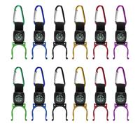 12 Boussole Mousqueton, Boussole Porte Clés, Articles Boussole Mousqueton Camping Escalade Randonnée Mini Carabiner avec Porte-Clés Boussole pour Sports