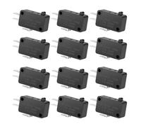 12 boutons à action instantanée SPDT 125 V/250 V 16 A. | Connecteur de commutateur de fin de course M-icro noir utile, actionneur de porte de four à micro-ondes