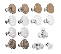 12 Boutons de Bouton Jean Réglables Boutons Mercerie de Remplacement Réutilisables Bouton Pantalon de Manteau DIY pour Jeans Vestes Vestes en Jean Coupe-vent