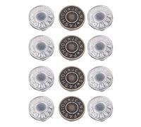 12 Boutons Instantanés, éPingles à Boutons pour Jeans, Boutons de Rechange pour Jean, Bouton Amovible, Sans Boutons à Coudre, Sans Outils, Bouton de Pantalon à Pression Remplacement Instantané