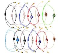 12 Bracelets Oeil Turc Ajustables en Tissu pour Femmes Filles, Style | Protection le Mauvais Sort, Design Distinctif et Mode, pour Tenues Décontractées ou Fêtes