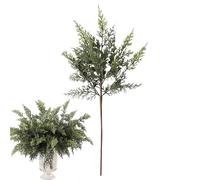 12 branches de cèdre de Noël de 2,36 pouces, branches de Noël artificielles en cèdre, tige de plan-tes de verdure artificielles pour la décoration intérieure et extérieure de Noëls