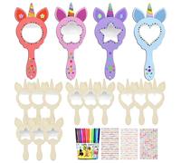 12 Bricolage Miroir Kits, Anniversaire Licorne Miroir Enfant, Activité Manuelle Loisirs Créatifs pour Filles, Bricolage Activités Manuelles pour 6 7 8 9 10 11 Filles Anniversaire Fête Cadeau de Noël