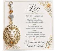 12 carte souvenir de charme de pierre de naissance du zodiaque | Porte-clés en cristal pendant 12 constellations, avec breloque en forme de cœur et message inspirant, anniversaire d'astrolog