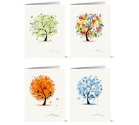 12 cartes A Note to Say dans chacune des quatre saisons : différents styles (arbre)