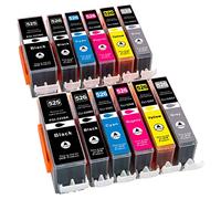 12 cartouches d'encre compatibles pour Canon Pixma MG 6100 6150 6200 6250 8100 8150 8200 8250 / Canon PGI-526BK CLI-526BK CLI-526C CLI-526M CLI-526GY AVEC PUCE !!!