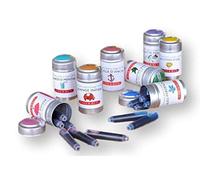 12 cartouches d'encre J Herbin - Bleu, orange, noir, rose et vert