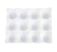 12 Cases Plateau à Œufs en Céramique Blanc Cuisine | Organisation des Œufs, Rainures Séparées, Format Compact, Surface Polie, pour Pâques et Préparation