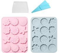 12 Cavtiy Rose Pâquerette Tournesol Moules en silicone, 2 pièces Moule à chocolat Gâteau de mariage Outils de décoration Fondant Sugarcraft Moules à gâteau, Moules Pour Résine DIY