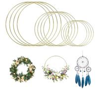 12 Cercle Metal 10cm 15cm 20cm Cercle Attrape Reve Cercle Decoration Anneaux Attrape Rêve en Métal, pour Floral Hoop, Capteurs de Rêves, Mariage, Art Floral, Tenture Murale (Or)