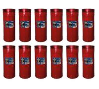 12 Ceri Votive dédiés au Sacré-Cœur Big Size P100 Couleur Rouge - Durée 10 jours - 1,2 kg de cire - Cereria Di Giorgio - Pack de stock