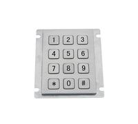 12 Clavier numérique d'acier Inoxydable en métal de kiosque d'USB Matrice des clés 3x4 for Le contrôle d'accès(PS2 Interface,Customize)