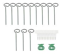 12 Clips De Support De Plantes Avec 12 Clips De Support De Plantes Et 12 Étiquettes De Plantes Anneau De Support De Fleurs À Tige Unique En Métal De 15.8 Pouces