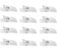 12 Clips for No Drill Blinds, Clear Plastic Clips for Temporary Blinds, Transparent Clips for Cordless Black Out Blinds Pleated Shades Window Treatments