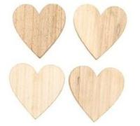 12 coeurs bois 4x4x0.7cm à disperser - 80591 Chaks Gris G