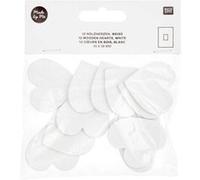 12 coeurs en bois blanc - grand 40 mm - Rico Design Blanc G