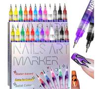 12 Color 3D Nail Art Pens Set - Nail Art Pens for Painting Nails, DIY Nails Markers Decoration, Create Beautiful Mood (2Pcs)