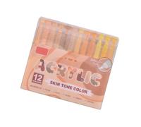 12-Color Acrylic Paint Marker Pen Brush Tip For Card Making Scrapbooking On Paper Fabric Canvas Wood Glass Ceramic Color Markers Set